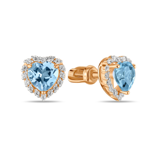 Серьги с топазами и фианитами