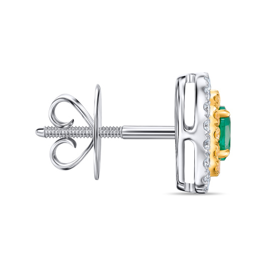 Серьги с бриллиантами и изумрудами