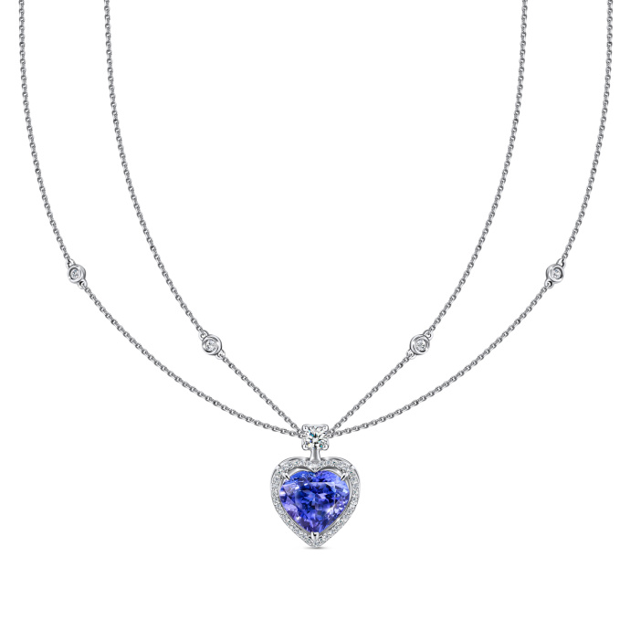 Колье с бриллиантами и танзанитом - фото 1 Колье с бриллиантами и танзанитом - фото 1