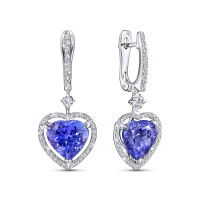 Серьги с бриллиантами и танзанитами - фото 1 Серьги с бриллиантами и танзанитами - фото 1