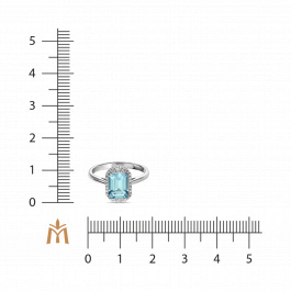 Кольцо с аквамарином и бриллиантами