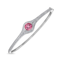 Браслет жесткий с бриллиантами и турмалином - фото 1 Браслет жесткий с бриллиантами и турмалином - фото 1