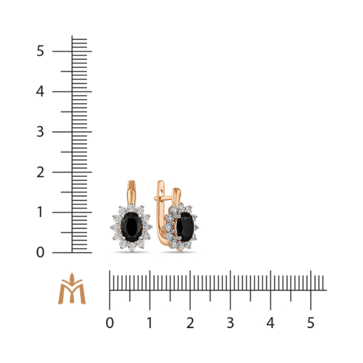 Серьги с ониксами и бриллиантами