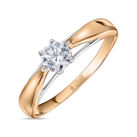 Кольцо с фианитом - фото 1