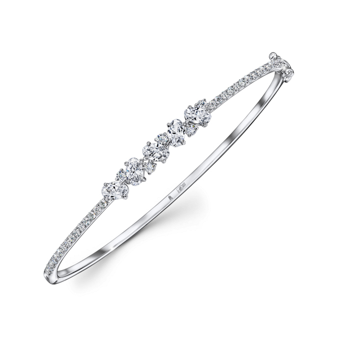 Браслет жесткий с бриллиантом - фото 1