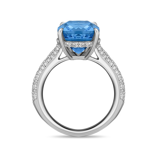 Кольцо с топазом и бриллиантами