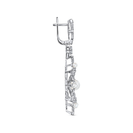 Серьги с бриллиантами и жемчугом