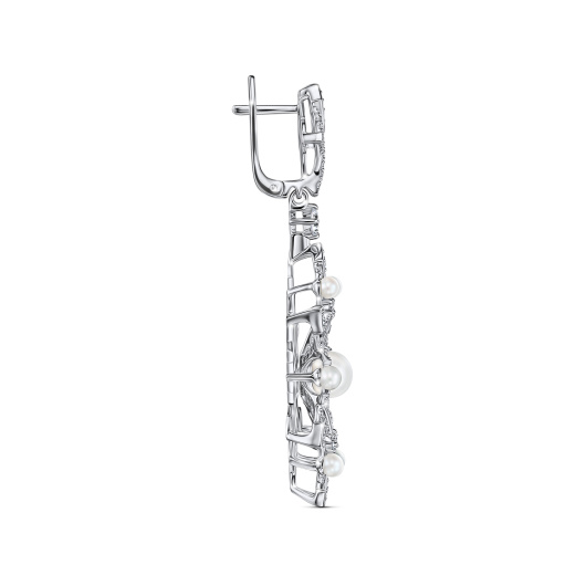 Серьги с бриллиантами и жемчугом