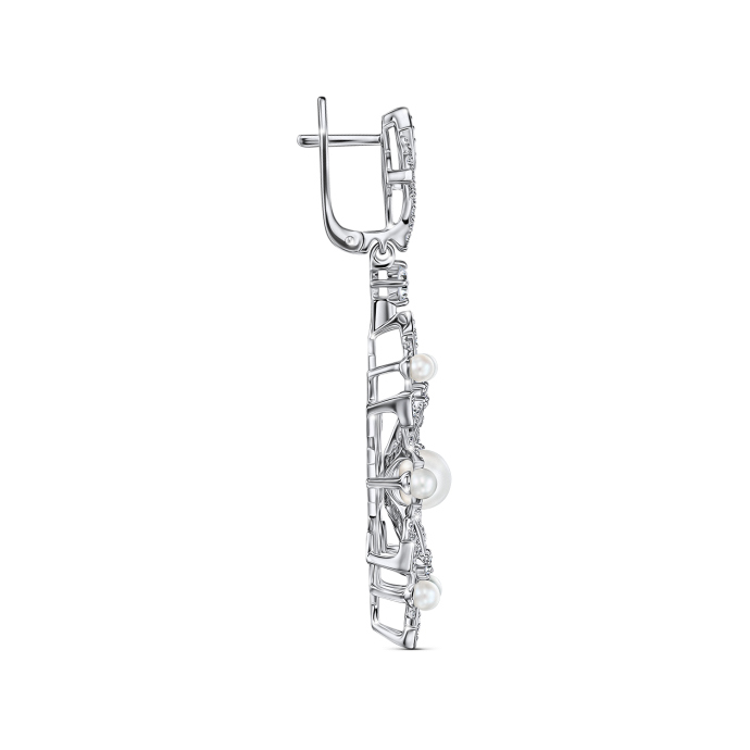 Серьги с бриллиантами и жемчугом - фото 2