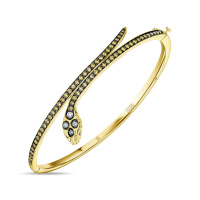 Браслет жесткий с цветными бриллиантами, цветными бриллиантами и бриллиантами - фото 1