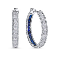 Серьги с бриллиантами и сапфирами - фото 1 Серьги с бриллиантами и сапфирами - фото 1