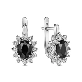 Серьги с цветными сапфирами и бриллиантами