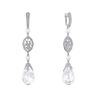 Серьги с бриллиантами, жемчугом и горным хрусталем - фото 1 Серьги с бриллиантами, жемчугом и горным хрусталем - фото 1