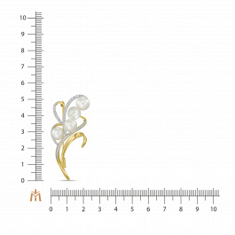Брошь с бриллиантами и жемчугом