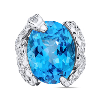 Кольцо с топазом и бриллиантами - фото 3