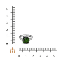 Кольцо с бриллиантом и турмалином
