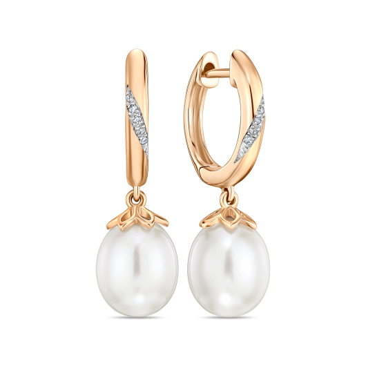 Серьги с бриллиантами и жемчугом