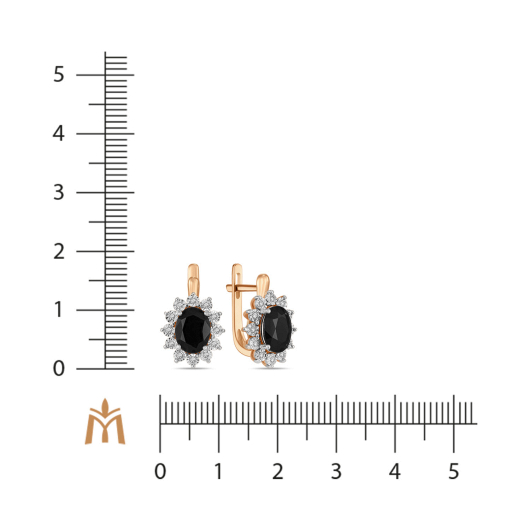 Серьги с бриллиантами и цветными сапфирами