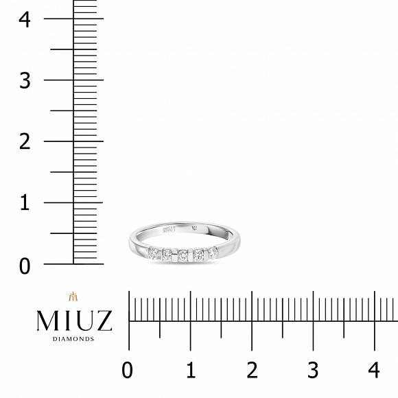 Обручальное кольцо-дорожка из белого золота с 5 бриллиантами R01-35511 - Фото 2