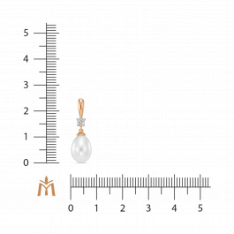 Подвеска с бриллиантом и жемчугом