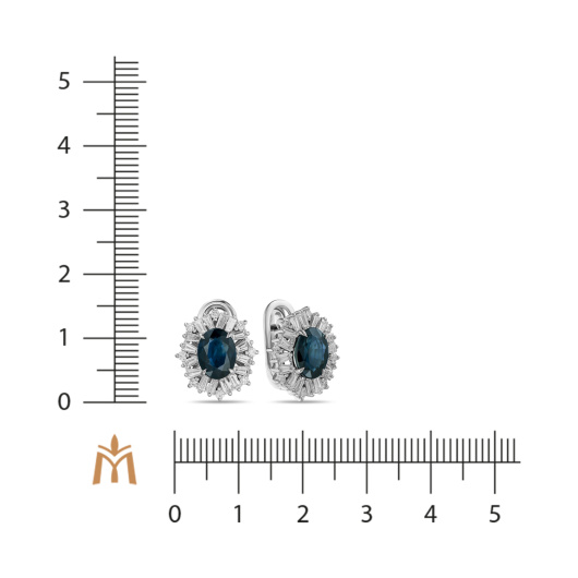 Серьги с сапфирами и бриллиантами