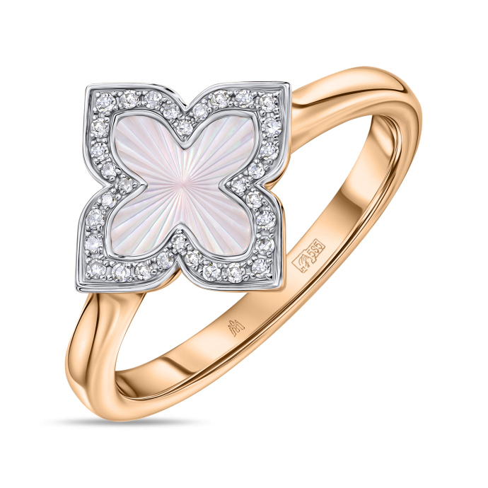 Кольцо с перламутром и бриллиантами - фото 1