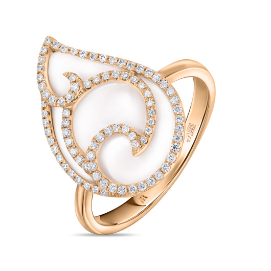 Кольцо с агатом и бриллиантами