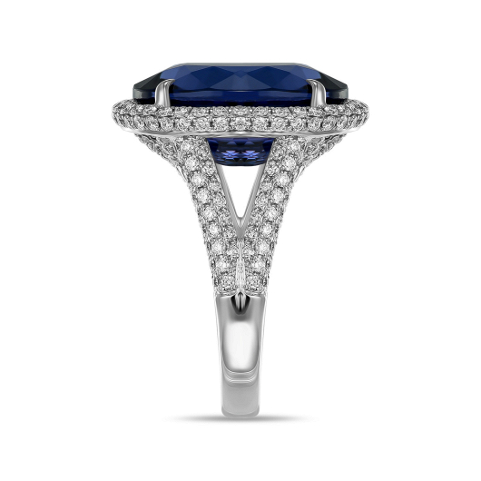 Кольцо с бриллиантами и танзанитом