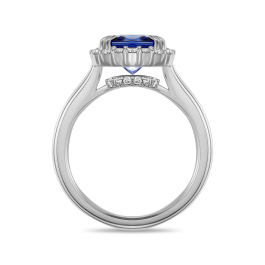 Кольцо с бриллиантами и танзанитом