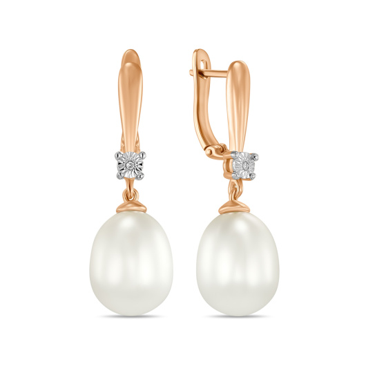 Серьги с жемчугом и бриллиантами