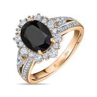 Кольцо с бриллиантами и цветными сапфирами - фото 1