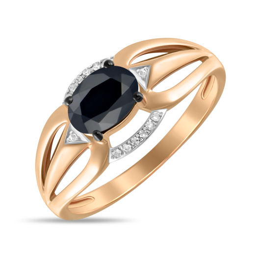 Кольцо с бриллиантами и цветными сапфирами