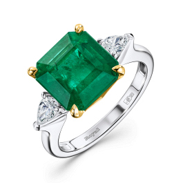 Кольцо с бриллиантами и изумрудом