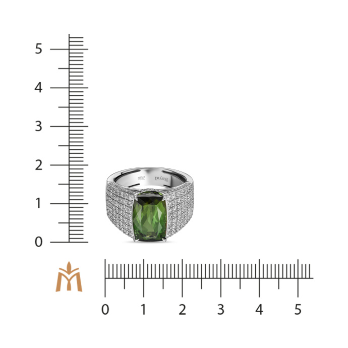 Кольцо с бриллиантами и турмалином - фото 3