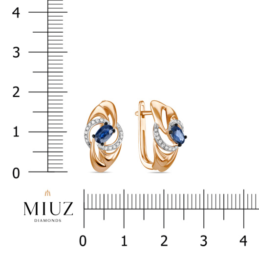 Серьги с бриллиантами и сапфирами