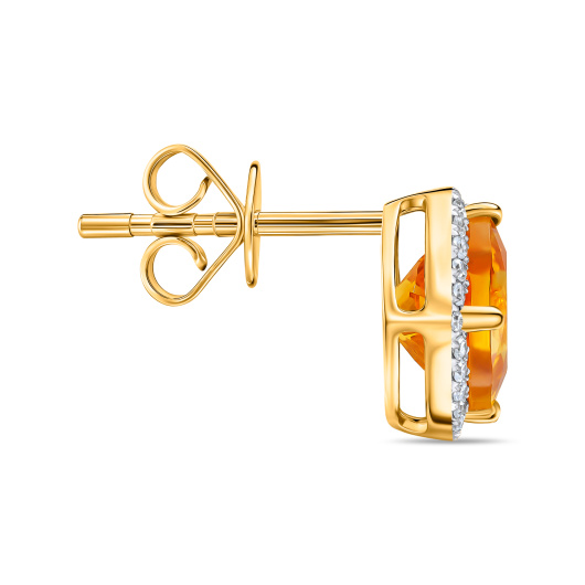 Серьги с цитринами и бриллиантами