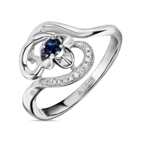 Кольцо с сапфиром и бриллиантами - фото 1 Кольцо с сапфиром и бриллиантами - фото 1