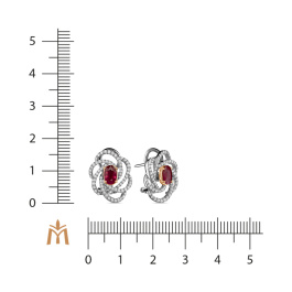 Серьги с бриллиантами и рубинами
