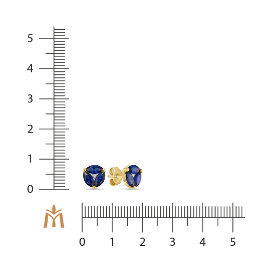 Серьги с бриллиантами и сапфиром