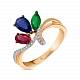 Кольцо с бриллиантами, изумрудом, рубином и сапфиром R2017-R306705ERS-R17 - Фото 1