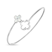 Браслет жесткий с бриллиантом и перламутром - фото 2 Браслет жесткий с бриллиантом и перламутром - фото 2