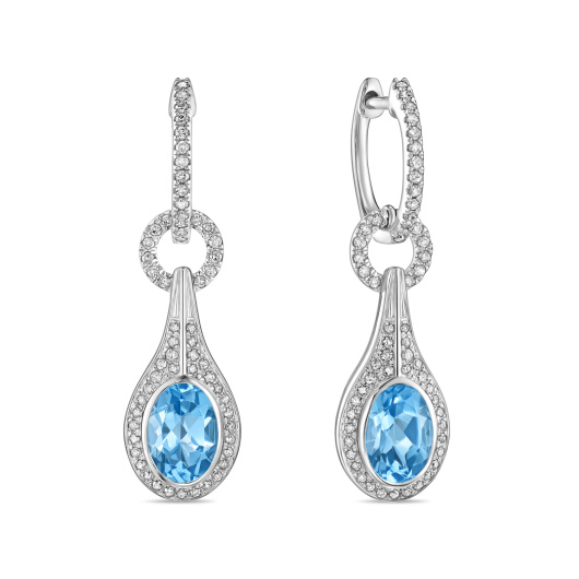 Серьги с топазами и бриллиантами