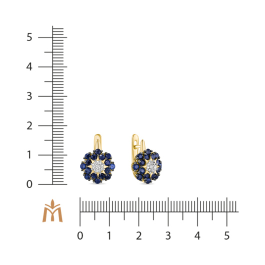 Серьги с сапфирами и бриллиантами