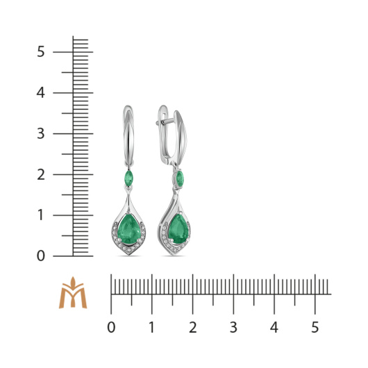 Серьги с изумрудами и бриллиантами