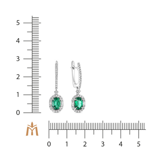 Серьги с бриллиантами и изумрудами