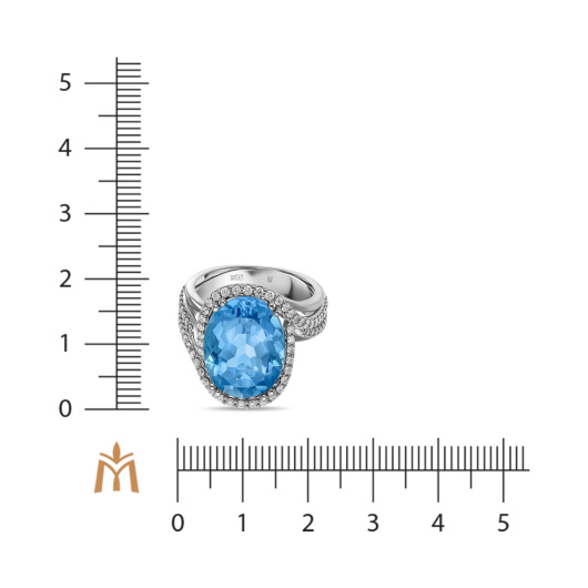 Кольцо с топазом и бриллиантами