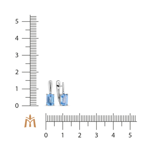 Серьги с топазами и бриллиантами