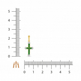 Крест с бриллиантами и изумрудами