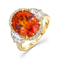 Кольцо с бриллиантами и спессартином - фото 1 Кольцо с бриллиантами и спессартином - фото 1