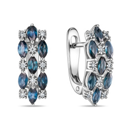 Серьги с бриллиантами и сапфирами